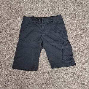 PRANA - MEN'S 30 - GRAY BLACK CARGO SHORTS